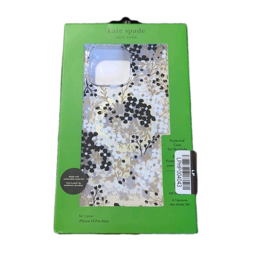 Nn5N Kate Spade NY Apple iPhone 14‎ Pro Max Case w/MagSafe - Black/White Floral